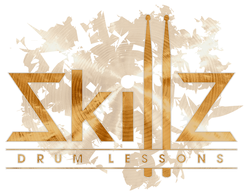 LOGO_SkillzDrumLessons_bg-transp-small Skillz Drum Lessons Logo in Bronze on a transparant background